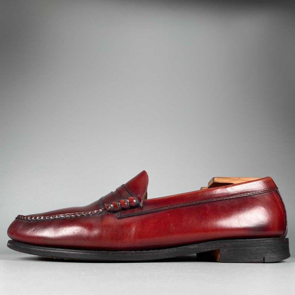 GH Bass Weejuns Men's 11.5 D Burgundy Leather Slip On Penny Loafers Casual GUC
